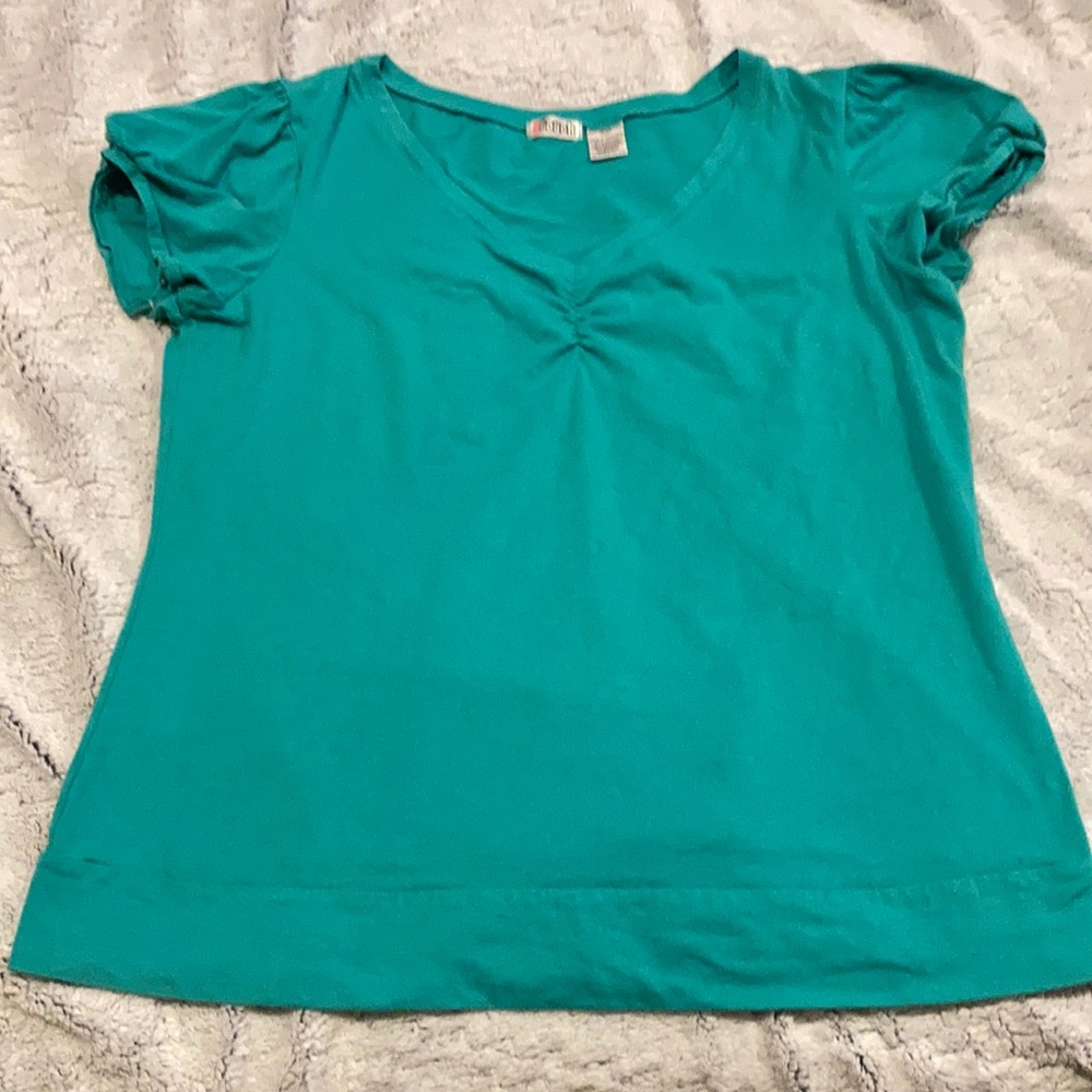 2/$15 Teal V neck top